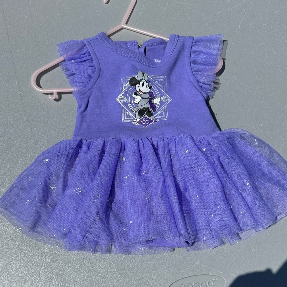 Disney Purple 100th anniversary Minnie Mouse Tutu Dress 6-9m